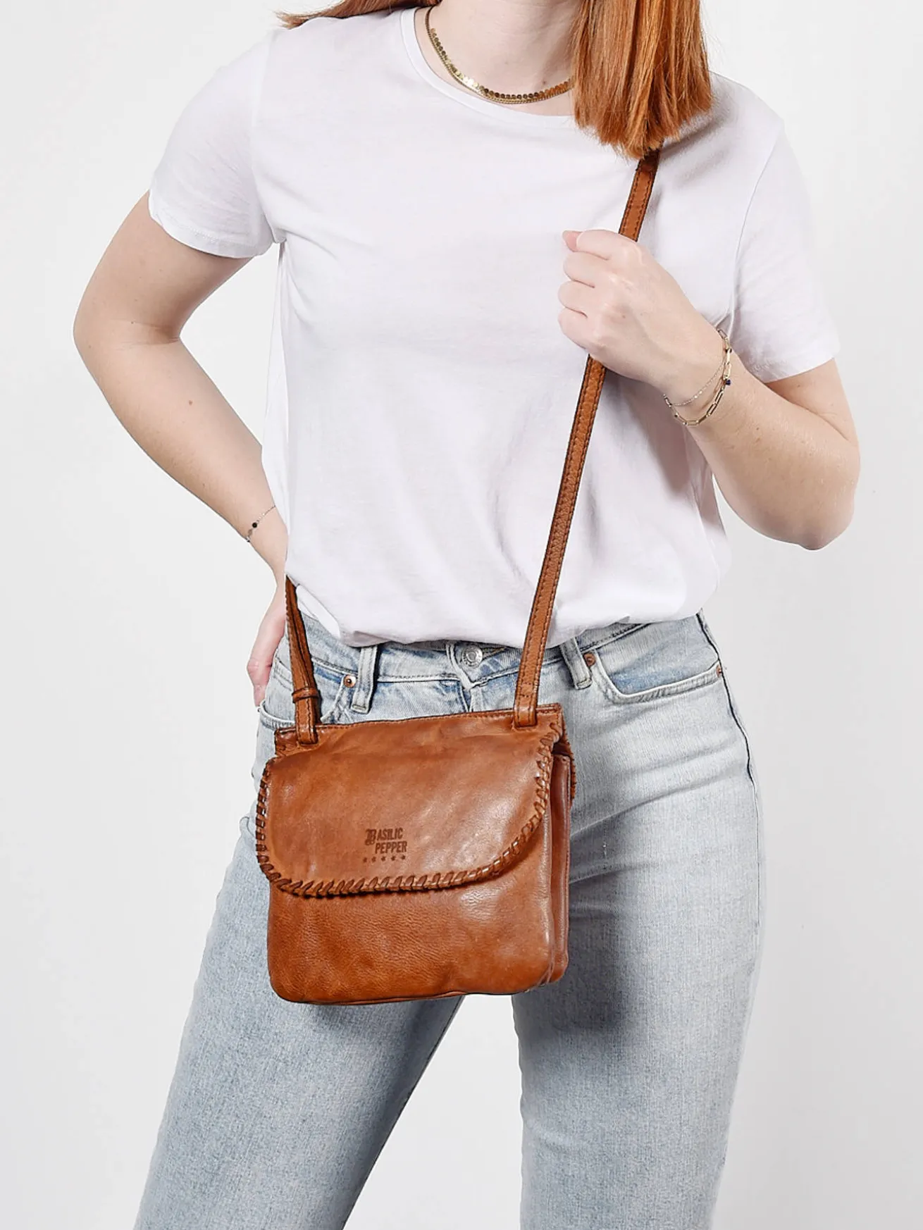 Sac bandoulière Utility cuir BASILIC PEPPER
