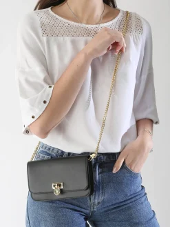 Sac de soirée Tanner Heart Padlock cuir LAUREN RALPH LAUREN
