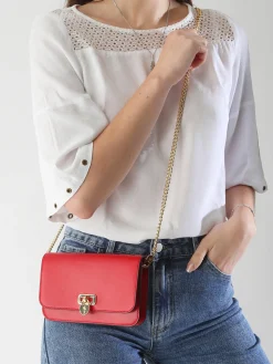 Sac de soirée Tanner Heart Padlock cuir LAUREN RALPH LAUREN