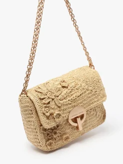 Sac Moyen Moon Raphia Fleuri VANESSA BRUNO