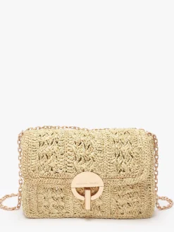 Sac Moyen Moon Raphia Tressage Chevron VANESSA BRUNO