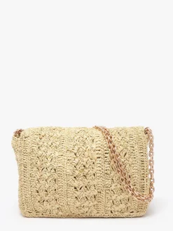 Sac Moyen Moon Raphia Tressage Chevron VANESSA BRUNO