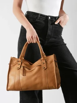Sac porté main Cow cuir BASILIC PEPPER