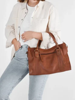 Sac porté main Cow cuir BASILIC PEPPER