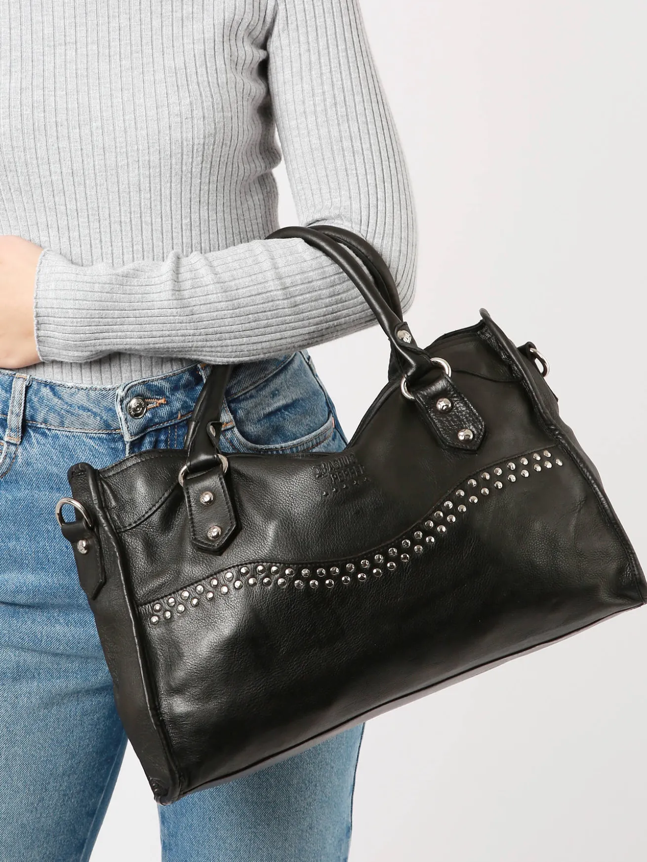 Sac porté main cuir BASILIC PEPPER