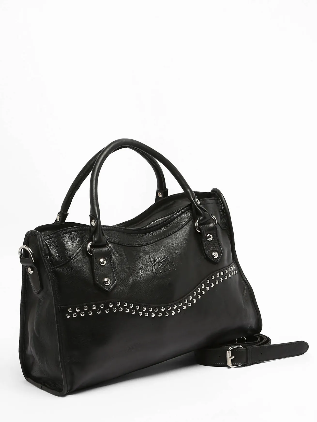 Sac porté main cuir BASILIC PEPPER
