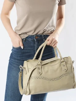Sac porté main cuir BASILIC PEPPER