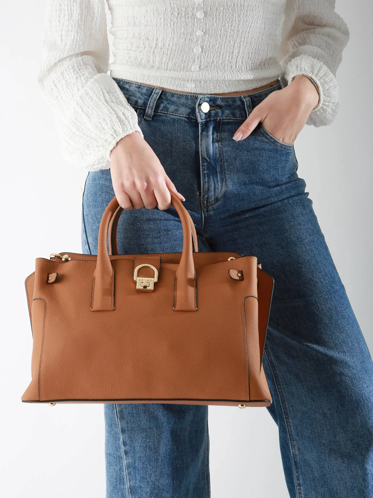Sac porté main M Equestre cuir ETRIER