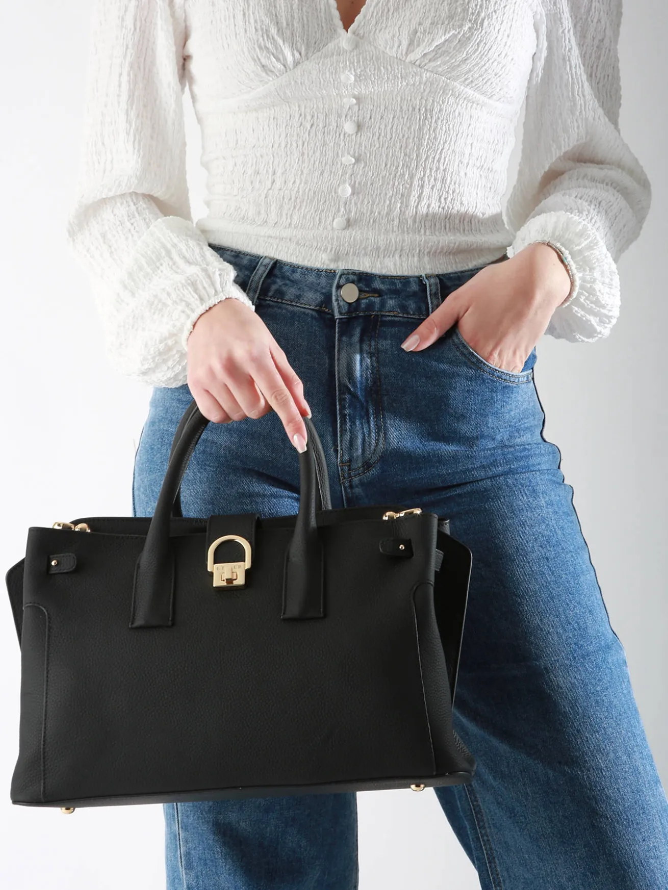 Sac porté main M Equestre cuir ETRIER
