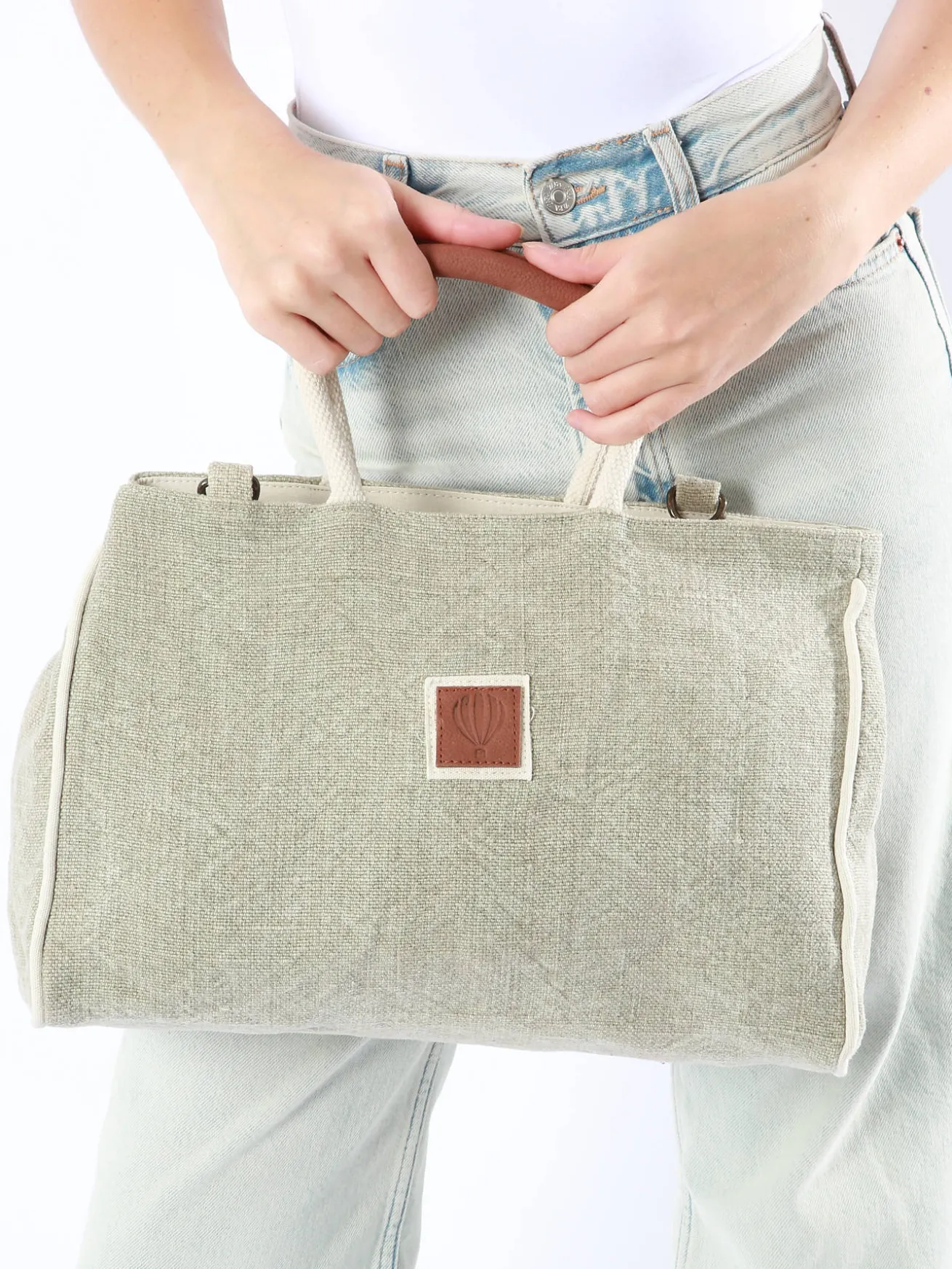 Sac porté main Naturel LE VOYAGE EN PANIER