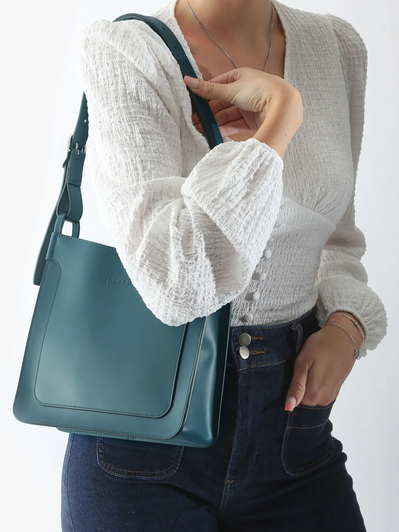 Sac porté épaule Le Foulonné Box cuir LONGCHAMP