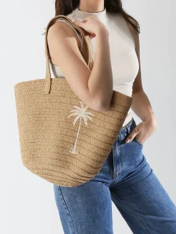 Sac porté épaule Luisa raphia PIECES