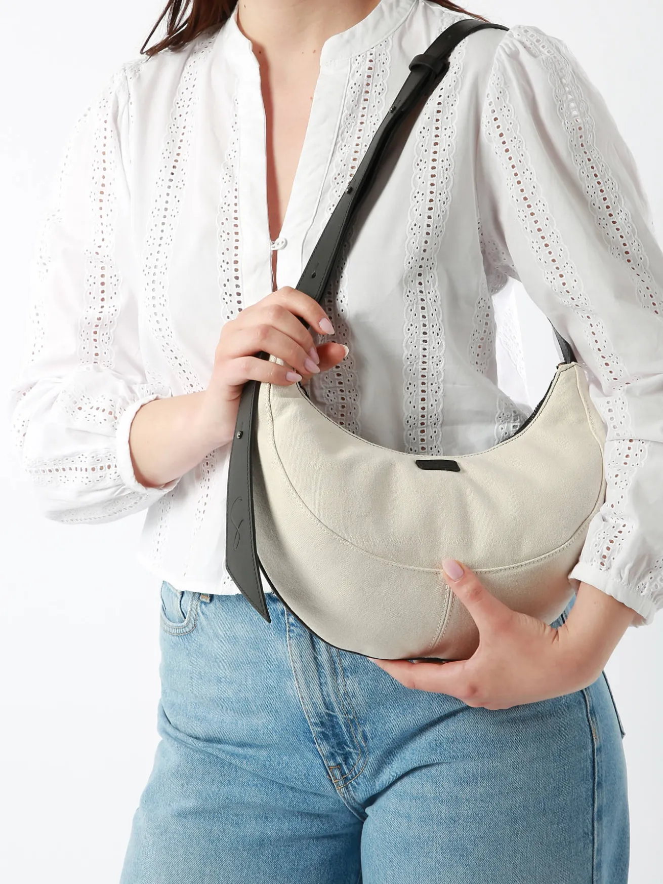 Sac porté épaule M Sosoomao coton et cuir ETRIER