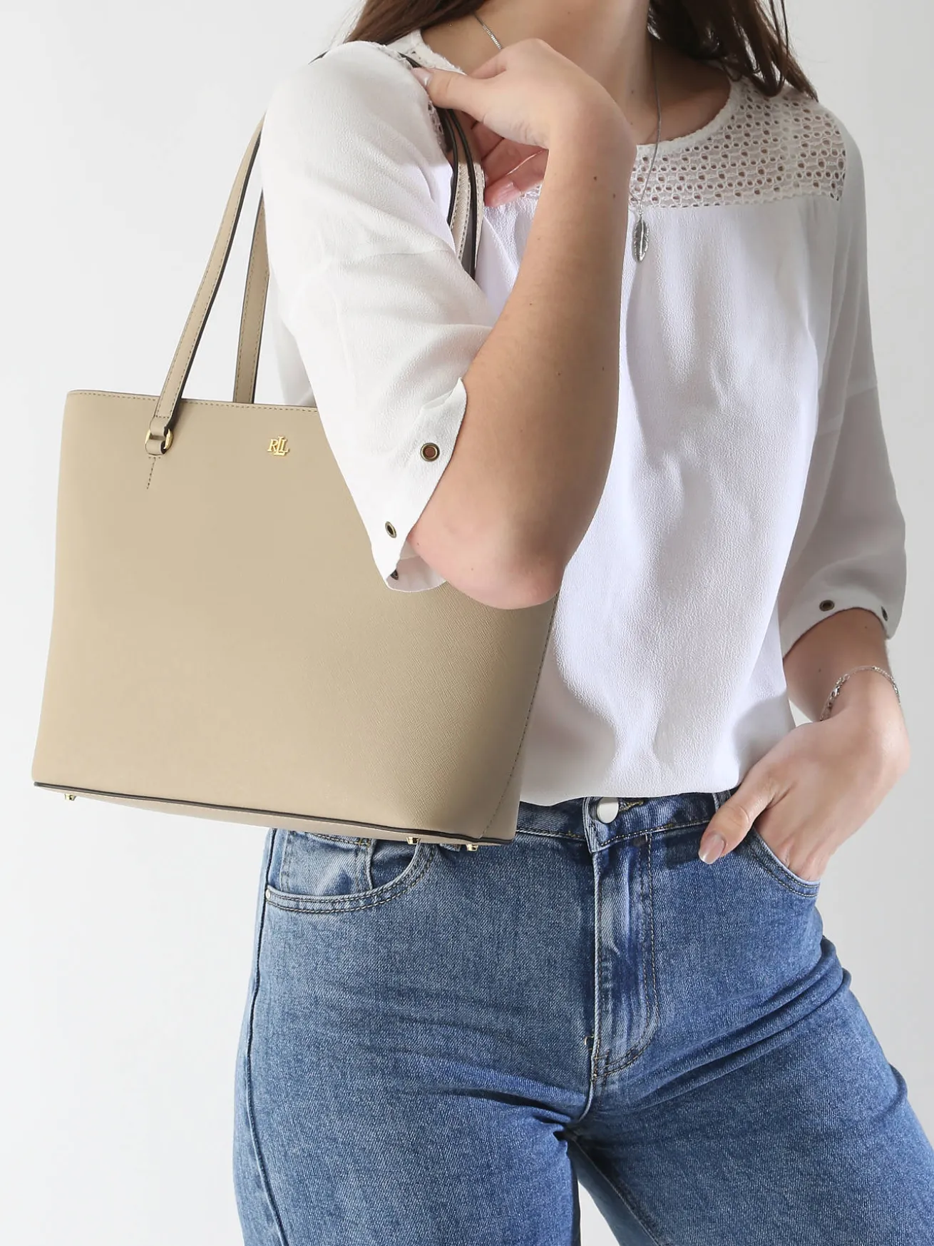 Sac porté épaule Medium Karly cuir LAUREN RALPH LAUREN