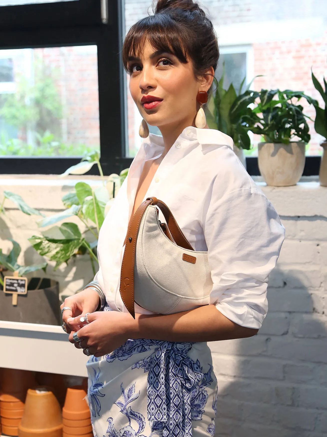 Sac porté épaule S Sosoomao coton et cuir ETRIER