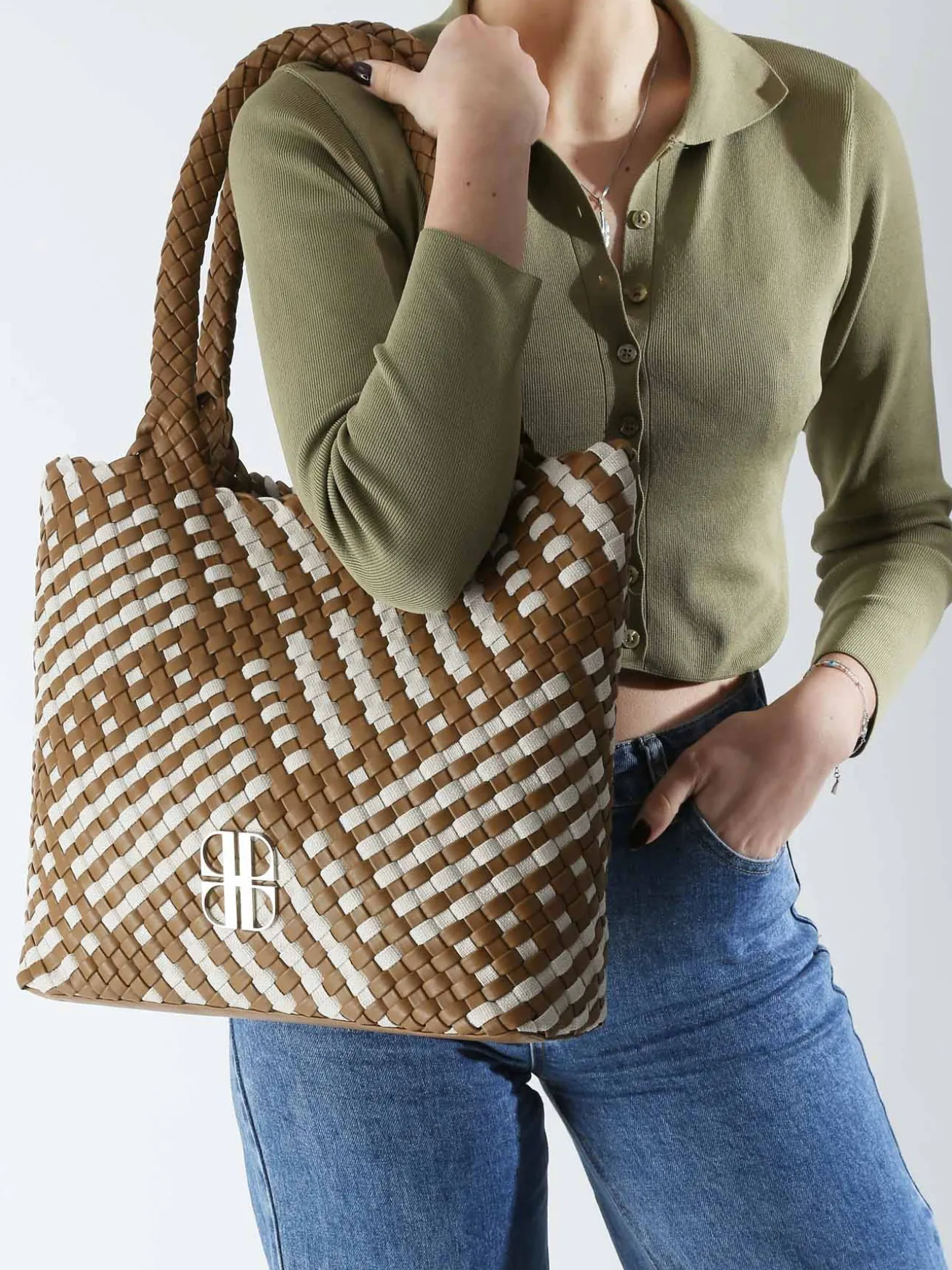 Sac porté épaule tressé Tessa LAURENT DAVID