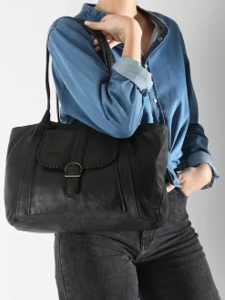 sac porté épaule Utility cuir BASILIC PEPPER
