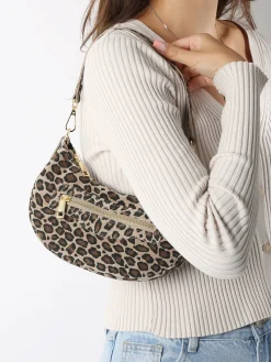 sac porté épaule Velvet leopardo cuir MILANO