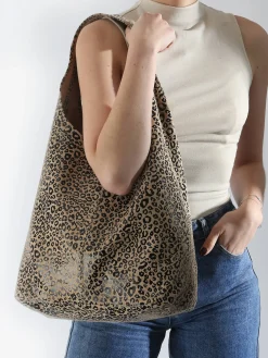 sac porté épaule Velvet leopardo cuir MILANO