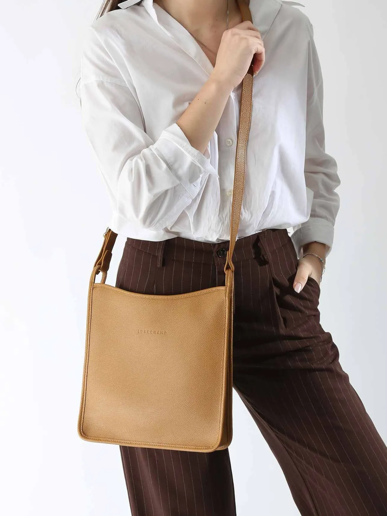 Sac porté travers zippé M Le Foulonné cuir LONGCHAMP