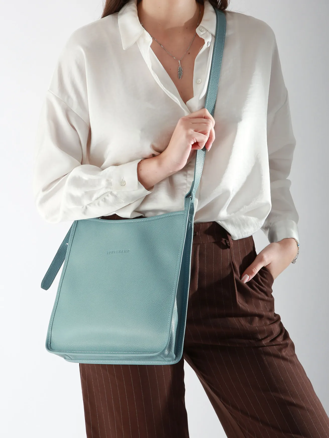 Sac porté travers zippé M Le Foulonné cuir LONGCHAMP