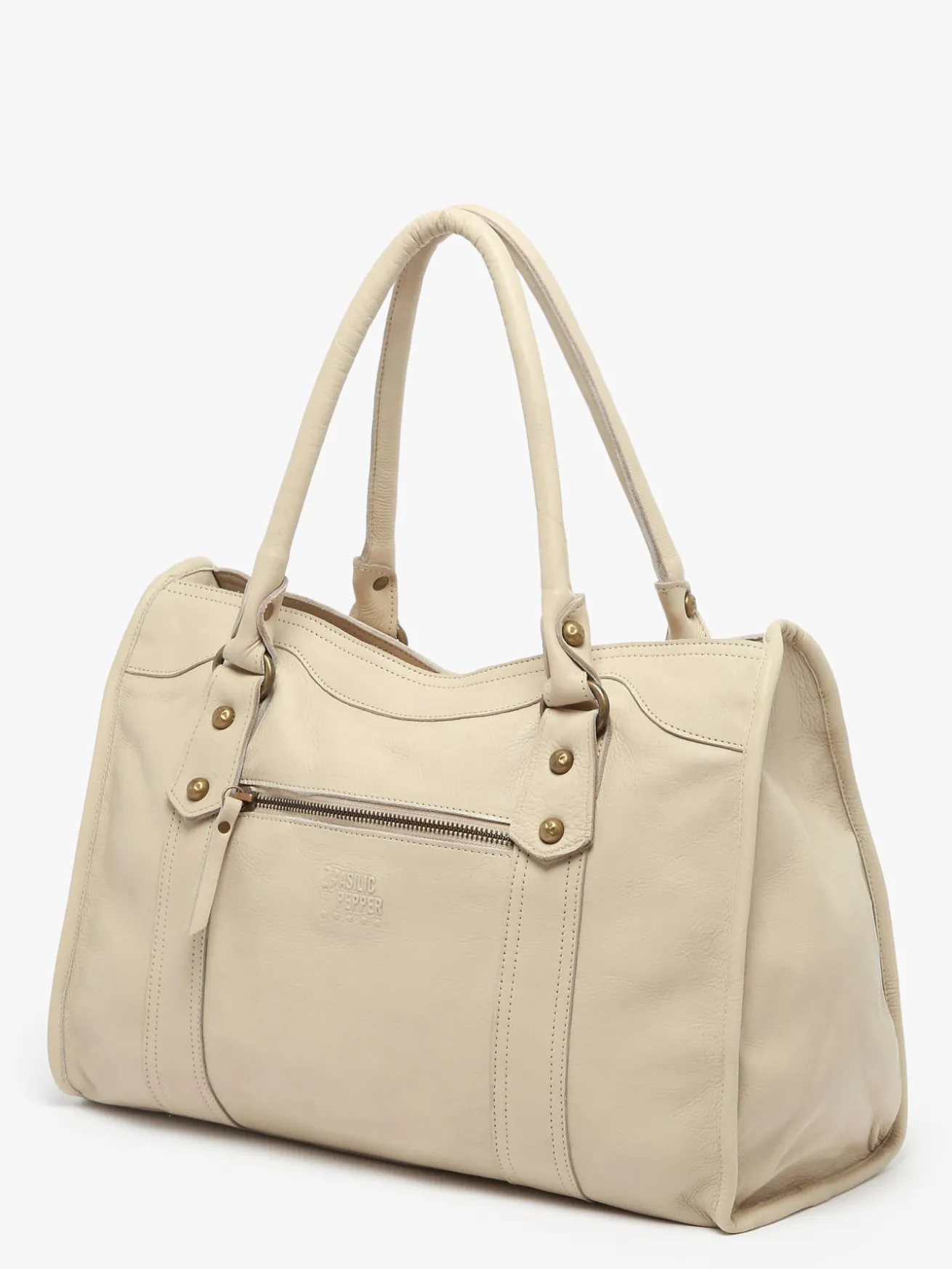Sac Shopping Cow cuir BASILIC PEPPER