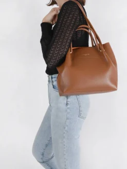 Sac shopping Foulonne double cuir LANCASTER