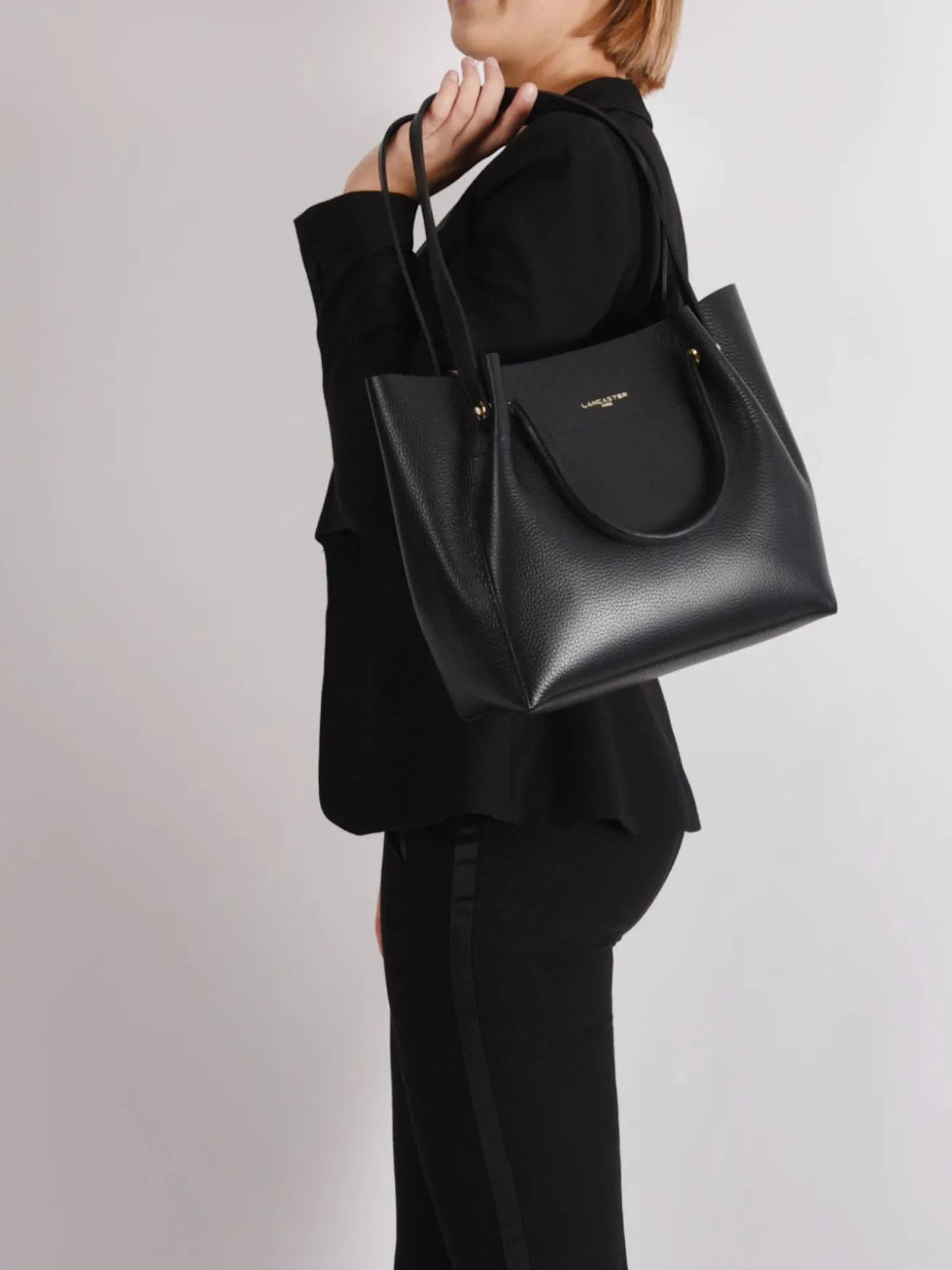 Sac shopping Foulonne double cuir LANCASTER