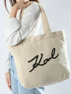 Sac shopping K/Signature canvas KARL LAGERFELD