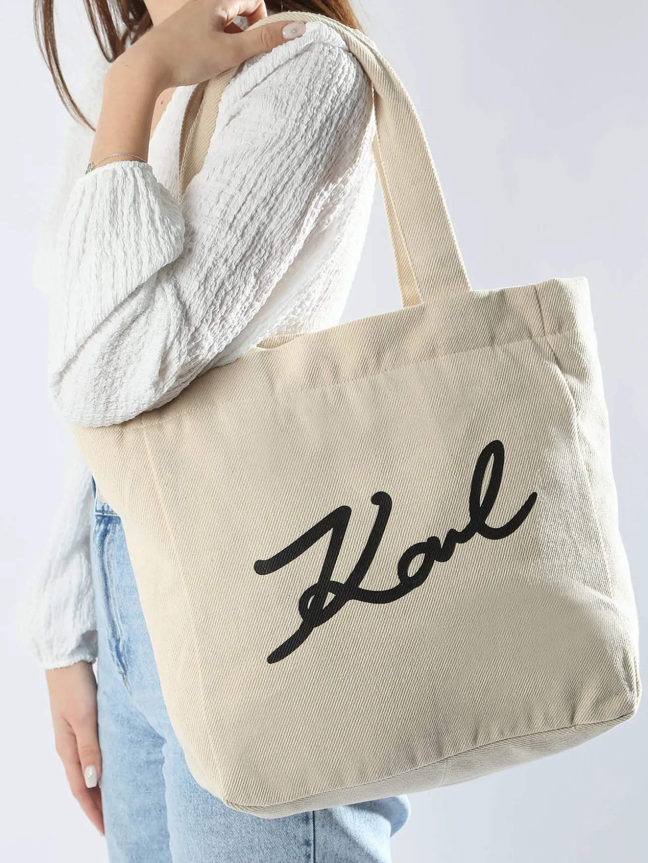 Sac shopping K/Signature canvas KARL LAGERFELD