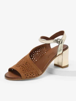 Sandales à talon California en cuir LUNE ET L'AUTRE