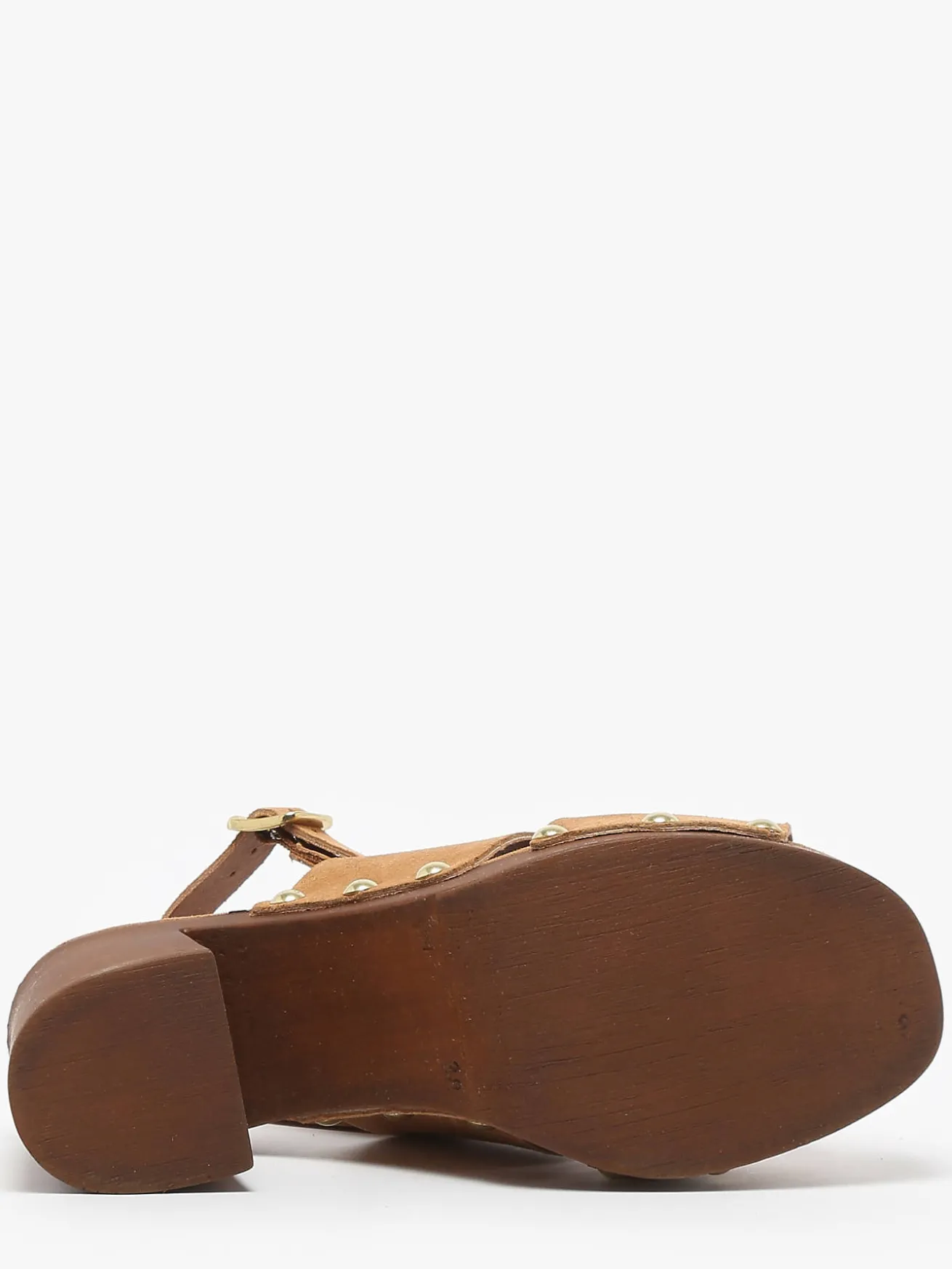 Sandales à talon Carbini en cuir COCO ABRICOT
