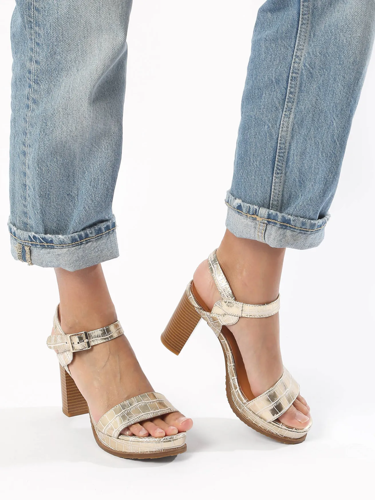 Sandales à talon Jain en cuir MAM'ZELLE
