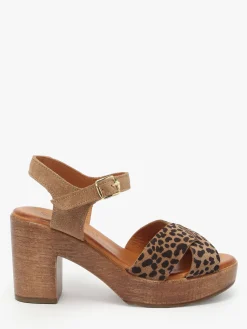 Sandales à talon Musieges en cuir COCO ABRICOT