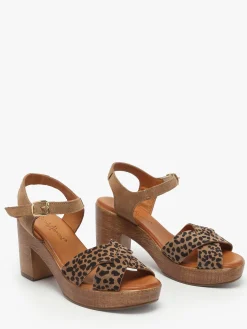 Sandales à talon Musieges en cuir COCO ABRICOT