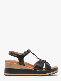 Sandales talon compensé en cuir MEPHISTO