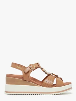 Sandales talon compensé en cuir MEPHISTO