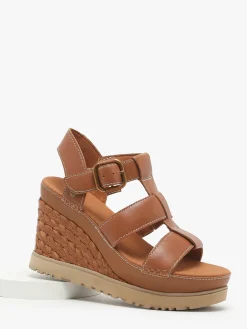 Sandales talon compensé en cuir UGG