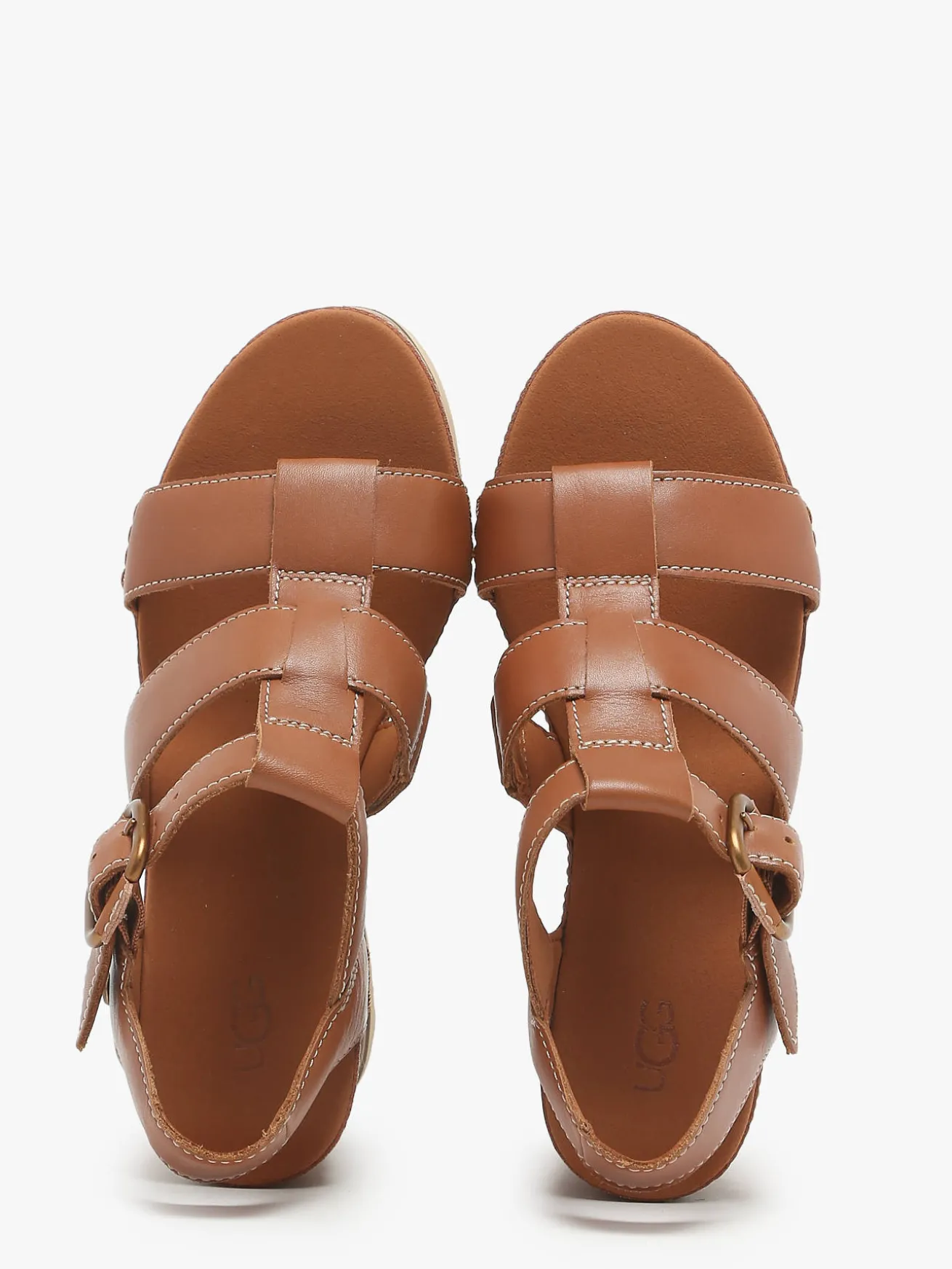 Sandales talon compensé en cuir UGG