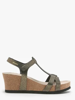 Sandales talon compensé en cuir MEPHISTO