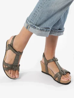 Sandales talon compensé en cuir MEPHISTO