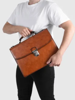 Serviette Crosta 2 compartiments cuir ETRIER
