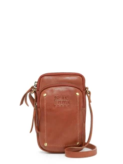 Étui téléphone et bandoulière cuir BASILIC PEPPER