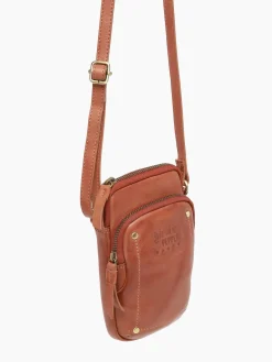 Étui téléphone et bandoulière cuir BASILIC PEPPER