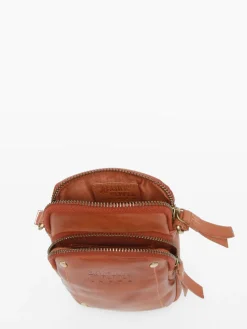 Étui téléphone et bandoulière cuir BASILIC PEPPER