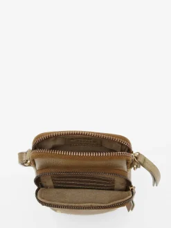 Étui téléphone et bandoulière cuir BASILIC PEPPER